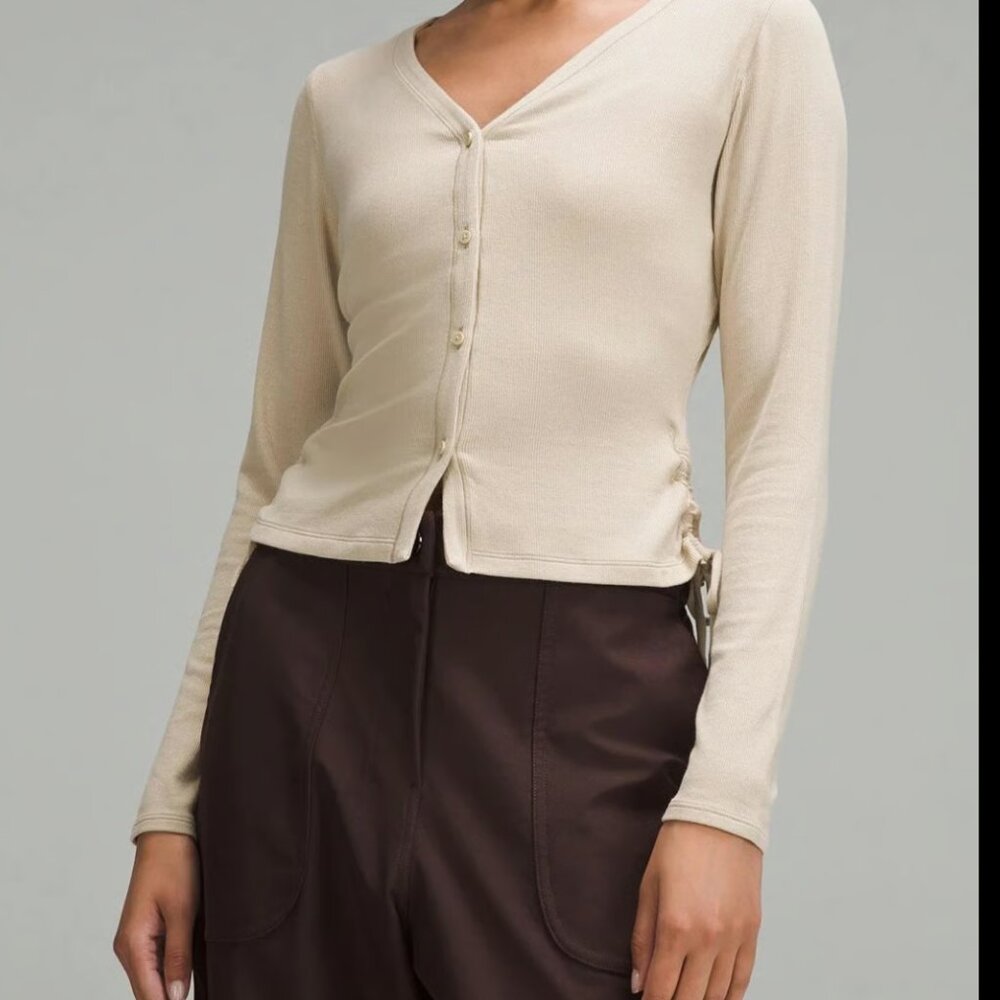 Lululemon Side-Cinch Ribbed Cardigan Trench Size 10